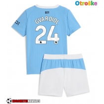 Otroške Nogometnih dresov Manchester City Josko Gvardiol #24 Domači 2025-26 Kratki rokavi (+ hlače)